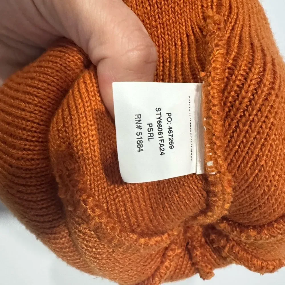 Patagonia Kids' Rust and Navy Beanie with Pom